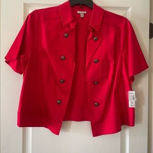 Roz & Ali Red Short Sleeve Blazer
